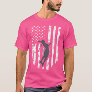 American Flag Volleyball Cool Distressed Jersey T-Shirt