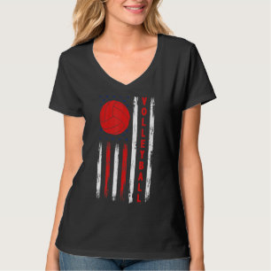American Flag Volleyball Distressed Vintage Sport T-Shirt
