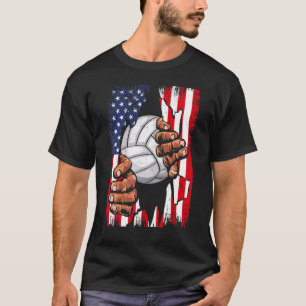 American Flag Volleyball Inside Me Patriotic Usa V T-Shirt