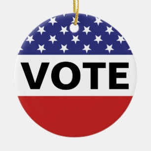 American Flag Vote Ceramic Tree Decoration
