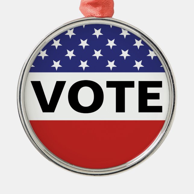 American Flag Vote Metal Tree Decoration (Front)
