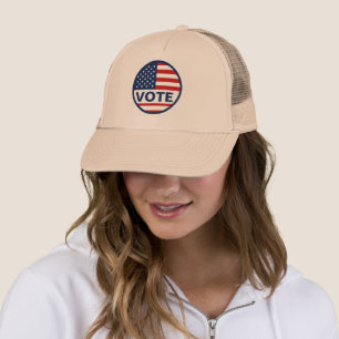 American Flag Vote Simple Trucker Hat