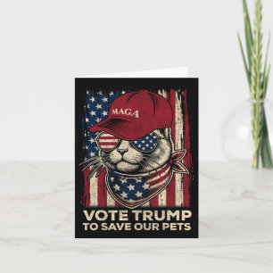 American Flag Vote Trump To Save Our Pets 2024 Card