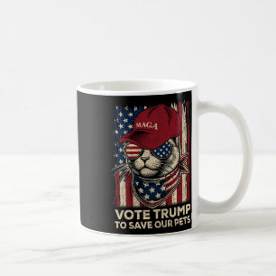 American Flag Vote Trump To Save Our Pets 2024  Coffee Mug