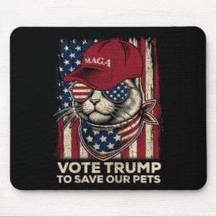American Flag Vote Trump To Save Our Pets 2024  Mouse Mat