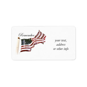 American Flag w/ Crosses - Remember The Fallen Label