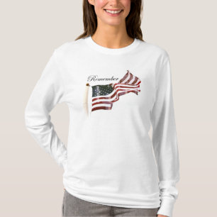 American Flag w/ Crosses - Remember The Fallen T-Shirt