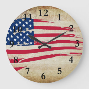 AMERICAN FLAG WALL CLOCK