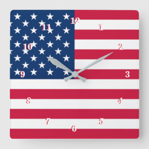 American Flag Wall Clock Patriotic