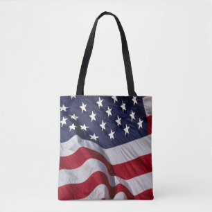American Flag wall clock Tote Bag