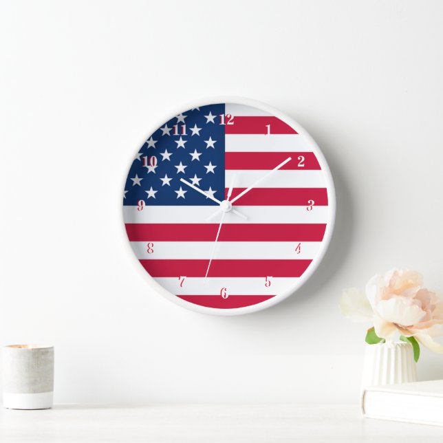 American Flag Wall Clock USA (Home)