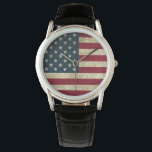 American Flag Watch<br><div class="desc">Style: Men's Crown Protector Black Leather Strap Watch Designed with the modern man in mind, the Crown Protector Watch is constructed with a black leather strap and a striking protective cap. Perfect for a sporty and rugged look, personalise this watch with designs and text for a unique and sturdy timepiece!...</div>