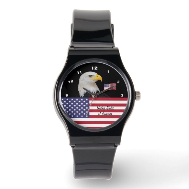 American Flag watch, USA fashion, patriots /sports Watch (Front)