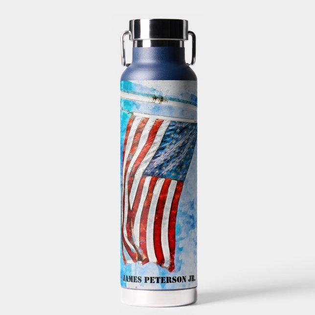 American Flag  Water Bottle (Front)