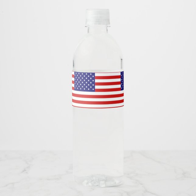 American Flag Water Bottle Label (Front)