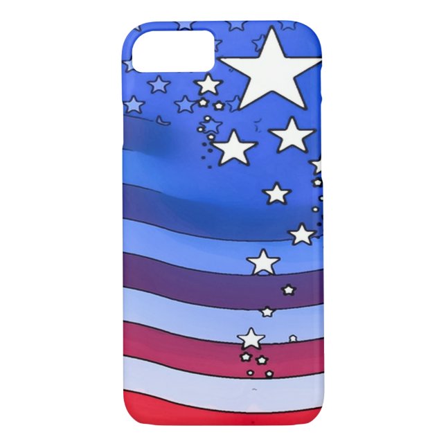 American Flag Watercolor Art Case-Mate iPhone Case (Back)