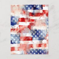 American flag watercolor pattern