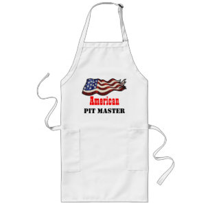 American Flag Waving American, Pit Master Long Apron