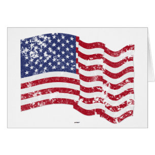 American Flag Waving - Distressed