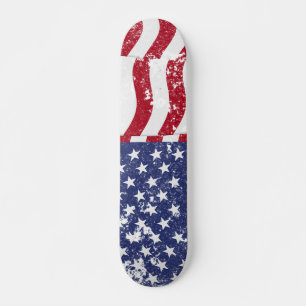 American Flag Waving - Distressed #2 Skateboard