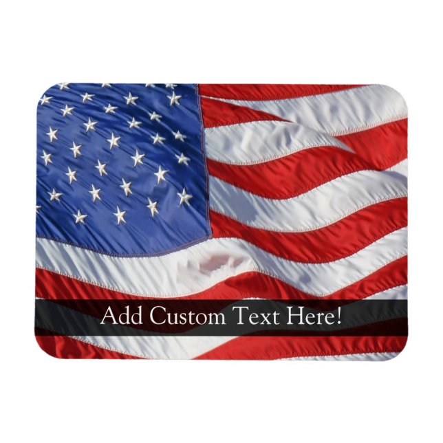American Flag, Waving in Wind Magnet (Horizontal)