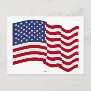 American Flag Waving Postcard