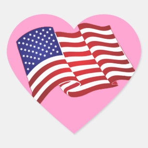 American Flag Waving Stickers