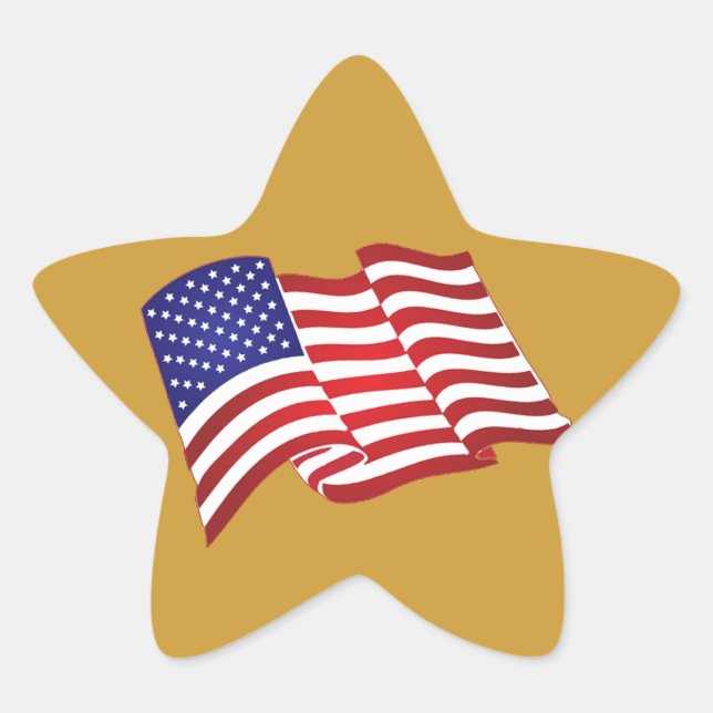 American Flag Waving Stickers (Front)