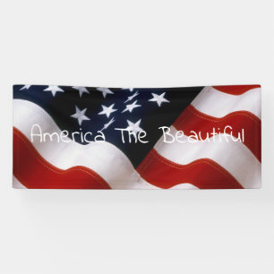 American flag wavy banner