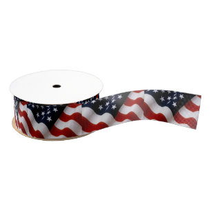 American flag wavy grosgrain ribbon