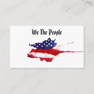 *~* American Flag We The People Red White Blue Business Card