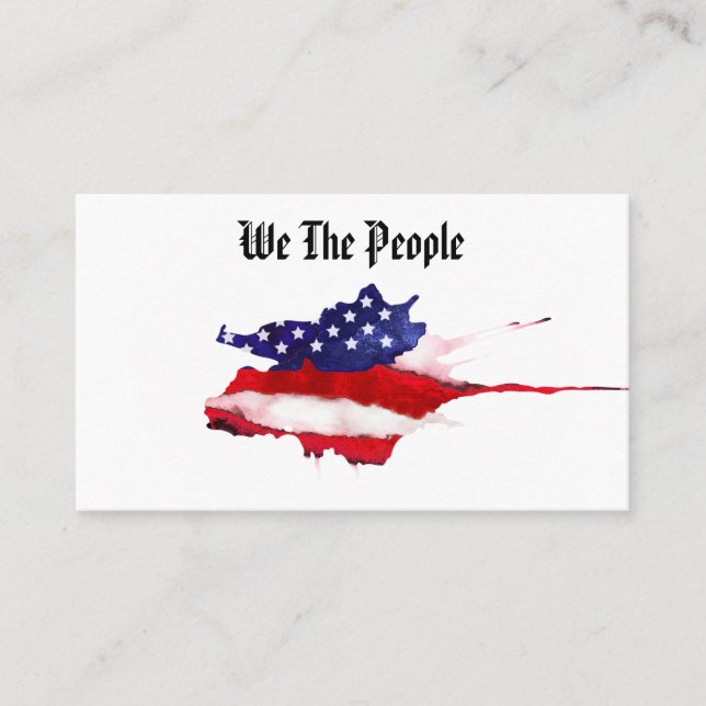 *~* American Flag We The People Red White Blue Business Card (Front)