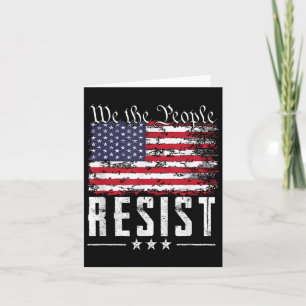 American Flag We The People Resist Card