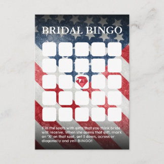 American Flag Wedding/Bridal Shower Bingo Cards
