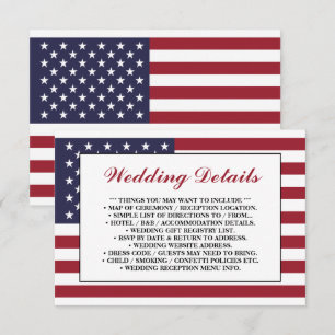 American Flag Wedding Detail Enclosure Card