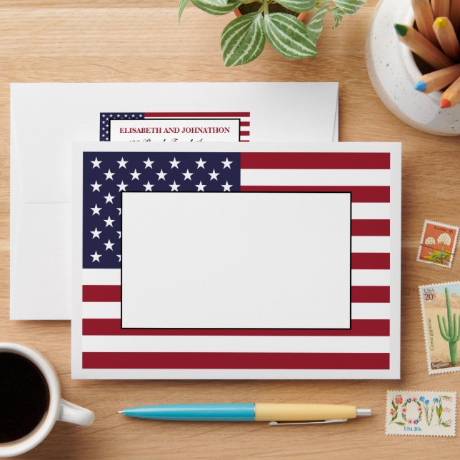 American Flag Wedding Envelope (Desk)