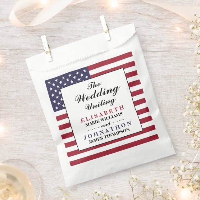 American Flag Wedding Favour Bags (Clipped)