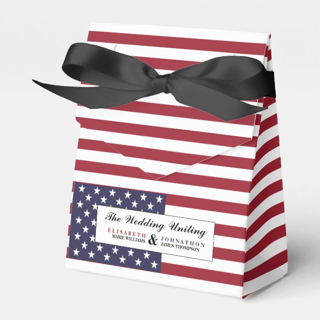 American Flag Wedding Favour Box (Front Side)