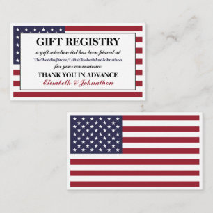 American Flag Wedding Gift Registry Enclosure Card