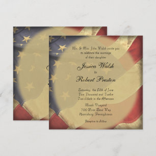 American Flag Wedding Invitation