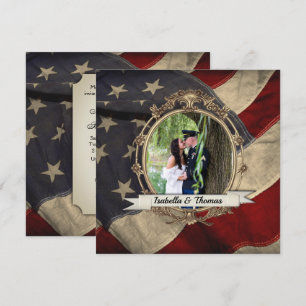 American Flag Wedding Invitation with Photograph 2