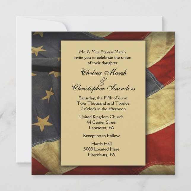 American Flag Wedding Invitations (Front)