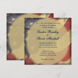 American Flag Wedding Invitations