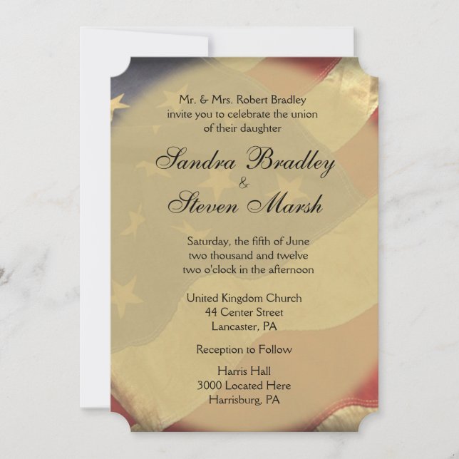 American Flag Wedding Invitations (Front)
