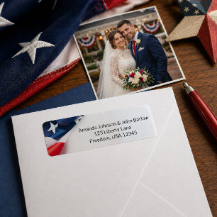 American Flag Wedding Names Return Address Labels