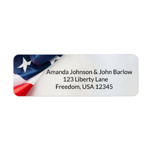 American Flag Wedding Names Return Address Labels