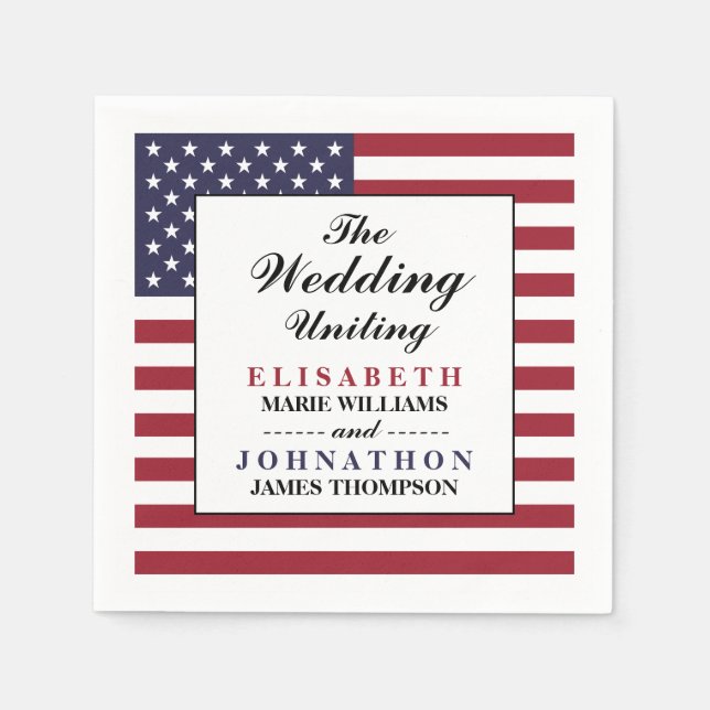 American Flag Wedding Napkin (Front)