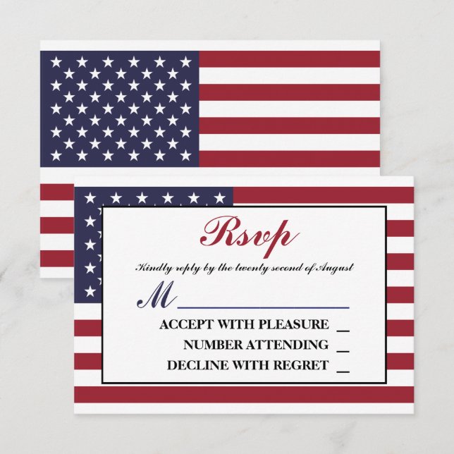 American Flag Wedding RSVP (Front/Back)
