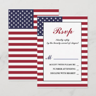 American Flag Wedding RSVP Card