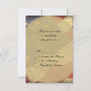 American Flag Wedding RSVP Card